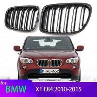 ตะแกรงเตียงคู่ด้านหน้าสีดำเงาสไตล์รถ2ชิ้นกระจังหน้าสำหรับ BMW X1 E84 2010-2015อุปกรณ์เสริมรถยนต์