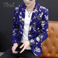 ❀℡ hnf531 YINZI 2021ชายชุดฤดูใบไม้ผลิฤดูใบไม้ร่วง Blazer ส่วนบุคคล Casual Slim ชุดดอกไม้วัยรุ่นแนวโน้มพิมพ์แฟชั่นเสื้อที่ตัดตามตัวผู้ชาย