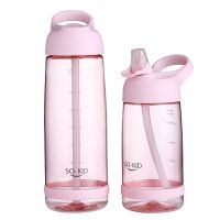 Wellsunny 550Ml/800Ml/1000Ml Protable Straw ขวดน้ำกีฬา BPA Free ขวดพลาสติกเพื่อสุขภาพสำหรับเดินทางกลางแจ้ง