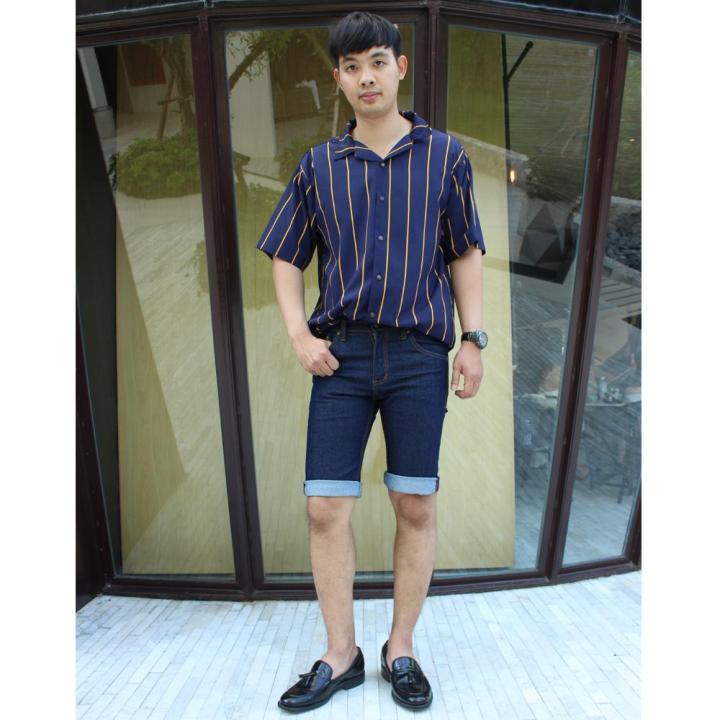 golden-zebra-jeans-กางเกงยีนส์ชายผ้ายืดขาสั้นสไตล์เกาหลี-เเฟชั่นคลายร้อน-sizeเอว28-40