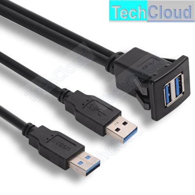 Dual port USB3.0 extension cable Car dashboard USB extension cable USB charging cable data cable For Car/boat