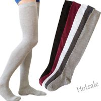 【hot sale】✲❀☑ D19 1 pair Long Socks Woman Cotton Thigh High Long Winter Thick Socks Over Knee length 80cm Leg Warmers high tube socks autumn women socks Plain Color White Balck Maroon Green Gift