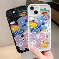 DSFGERGERRSS เคสโทรศัพท์มือถืออะคริลิคใส แบบแข็ง ลายหมีสายรุ้งน่ารัก สําหรับ iphone 14promax 11 13 12 7Plus 8 X XS Max ผ้าคลุม