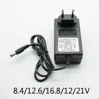 อะแดปเตอร์ DC 8.4V 12.6V 2A 16.8V 2A 21V 1A แหล่งจ่ายไฟชาร์จปลั๊ก EU 5.5 มม. * 2.5 มม. (2.1 มม.) 100-240V 18650 Li-ion แบตเตอรี่-Apeupoe