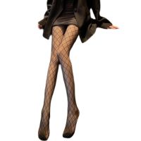 ผู้หญิงเซ็กซี่สีดำ Fishnet Tights ญี่ปุ่น Gothic Punk Argyle ลายสก๊อต Rhombus ตาข่าย Pantyhose Lolita Hollow Out ถุงน่อง