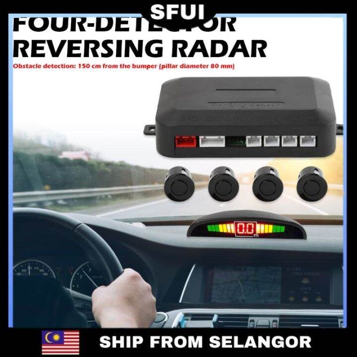 Sfui Car Parktronic Automatic Led Parking Sensor With 4 Sensors Reverse Backup Parking Radar 7467