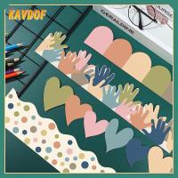 KAVDOF สไตล์โบโฮ กระดานข่าวเส้นขอบ สีสันสดใส กาวในตัว กระดานข่าวติดผนัง สติ๊กเกอร์ติดผนัง 91.8ฟุต กระดานข่าวขอบกระดานข่าว