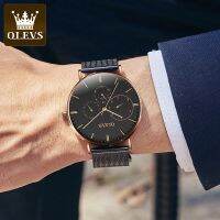 นาฬิกาข้อมือ﹍ OrisMensUltra-thinStrapWatch Mens Fashion Multi-functionMen