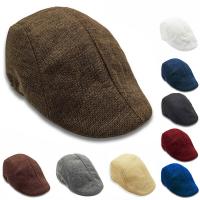 ❀ Autumn Beret Caps Men Women Vintage News Boy Cap Cabbie Linen Outdoor Hats Berets Brand Sun Hat Unisex Duckbill Caps 1PC