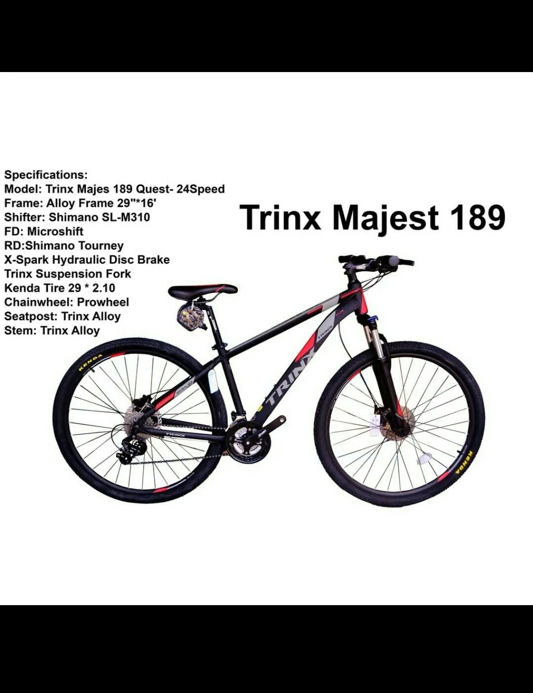 Majest 189 Trinx M189 Quest 29er Specs AB Engineering
