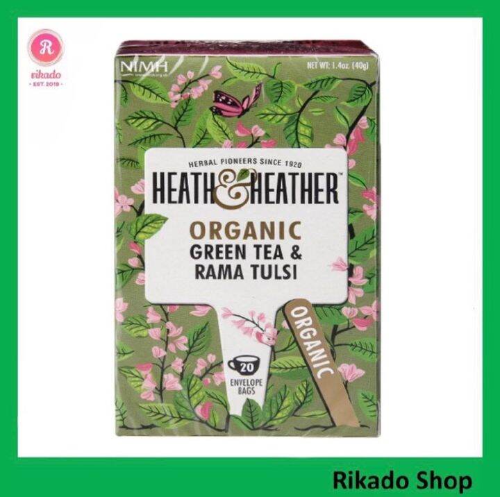 Heath & Heather Organic Green Tea & Tulsi 20 bags Digestive Teh hijau