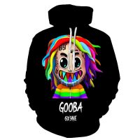 Sudadera con capucha de Gooba 6ix9ine para hombre, sudadera con estampado 3d, ropa de Hip-hop, rapero, informal, de gran tamaño, Otoño e Invierno