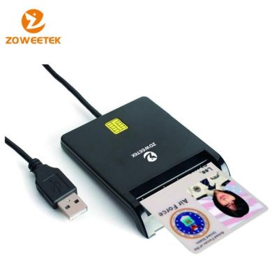 เครื่องอ่านข้อมูลบัตรประชาชน,บัตรเครดิต แบบแนวนอน Zoweetek Smart Card Reader