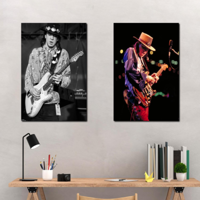 โปสเตอร์ศิลปะผ้าใบ Stevie Ray Vaughan ที่ทันสมัย-การตกแต่งผนังในอุดมคติสำหรับห้องนอนของครอบครัว