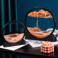 Moving Sand Art Picture Round Glass 3D Deep Sea Sandscape In Motion Display Flowing Sand Frame Sand Painting