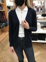 ♠♞ Tommy Hilfiger Tommy spring autumn and winter new womens Korean version commuting pure cotton with V-neck cardigan sweater