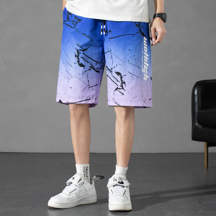 กางเกงขาสั้นผู้ชาย-2022-ฤดูร้อนแสดงผอมแบรนด์หลวมกีฬากางเกงลำลองผู้ชายกางเกงนอกม้าห้าส่วนกางเกงชายหาด-7teh
