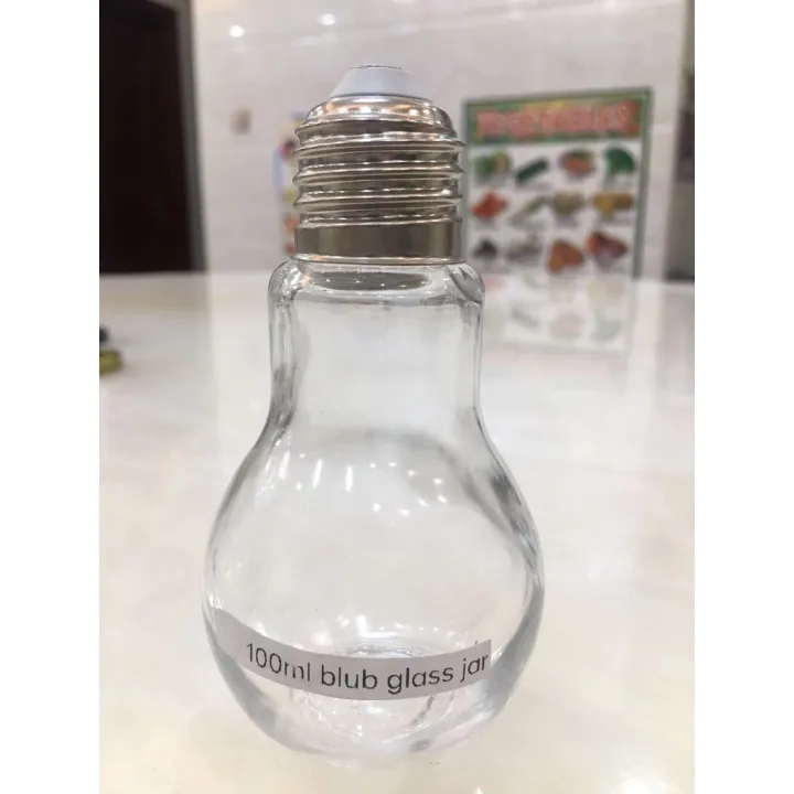 Bottle storage container jar 24pcs 100ml glass light blub silver cap