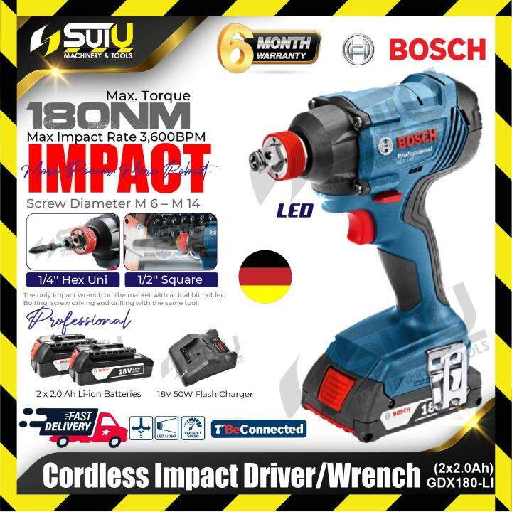 Bosch Gdx 180 Li Gdx180 Li 18v Cordless Impact Wrench Driver 180nm