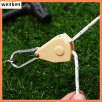 WENKEN 6สี ยกไฟ เครื่องมือตั้งแคมป์ ตัวยึดเชือกปรับได้ เต็นท์เชือก tensione ไม้แขวนเสื้อวงล้อ รอกหัวเข็มขัดคงที่