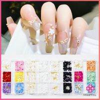 Missyou DIY 3D ลูกปัดโลหะ รูปกลีบดอกไม้ 6 ช่อง คละสี สําหรับตกแต่งเล็บ Nail Kits