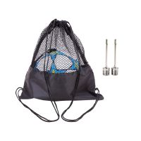 Soccer Ball Drawstring Mesh Bag with Ball Pump Needles Foldable Basketball Backpack Sports Gym Mesh Bag for Football Accessories