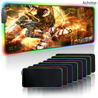 Attack on Titan Gaming Mousepad RGB Shingeki No Kyojin LED Game Accessories Computer Keyboard Carpet Pad Notebook Gamer Desk Mat