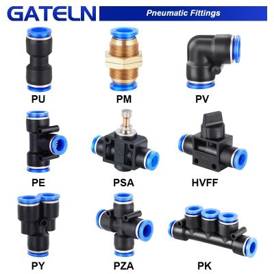 Pneumatic Fitting Pipe Connector Quick Release Coupling 4 6 8 10 12mm PU PV PE HVFF PY PZA PK PM PSA Tube Connectors Pipe Fittings Accessories