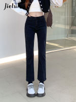 Jielur R Straight Women Jeans Korean Autumn High Waist Black Denim Pants Simple Slim Skinny Pencil Capri Pants Woman S-XL