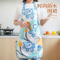 Kitchen practical double-layer printed waterproof, oil resistant, and stain resistant apron, lightweight polyester apron 7K72