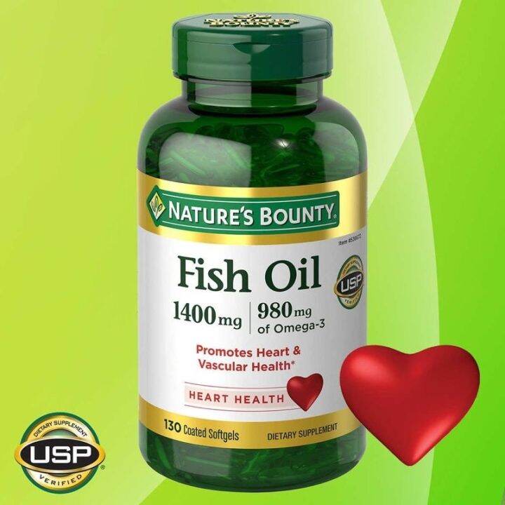 NEW Nature’s Bounty Fish Oil 1400 mg 130 Coated Softgels Lazada.co.th