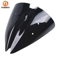 เครื่องหักเหกระจกบังลมรถจักรยานยนต์ POSSBAY สำหรับสกู๊ตเตอร์ Kawasaki Z1000 2007 2008 2009กระจกบังลมหน้าฟองน้ำสองชั้นแผ่นเบนทางลม