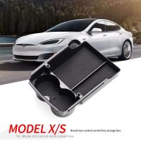 [Xiaofeitian Auto Supplies] ภายในรถคอนโซลกลางที่เท้าแขนกล่องเก็บของสำหรับ Tesla รุ่น S X 2016 2020