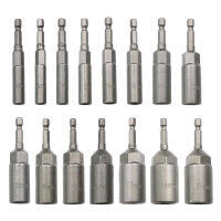 681415Pcs Impact Socket Adapter 14 Hex Shank SocketS Sleeve Nozzles Nut Driver Socket Wrench Extension Sleeve Power Tools