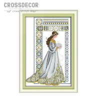 Angel Cross Stitch Set With Materials Embroidery Starter Kits for Beginners Arts and Crafts for Home Decor Winter Angel