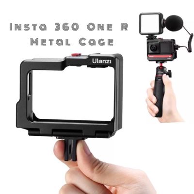 Ulanzi Insta360 One R Metal Vlog Cage Case Extend Cold Shoe for LED Light Microphone Connection