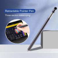 ปากกาหน้าจอสัมผัสแบบพกพาปากกาหน้าจอสัมผัสสไตลัสแบบตัวชี้ที่หดได้ปากกาครูที่ไวต่อการสัมผัสเขียน