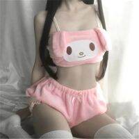 Cute Cartoon Sleepwear Set y Camis Comfortable Plush Shorts Homewear Milk Silk Girls Underwear Suit Kawaii Pajamas Suit