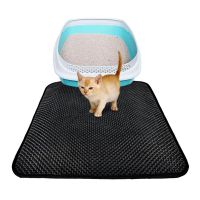 Cat Litter Mat Double Layer Cat Litter Trapper Mats with Waterproof Bottom Layer Non-slip s Litter Cats Bed Pads