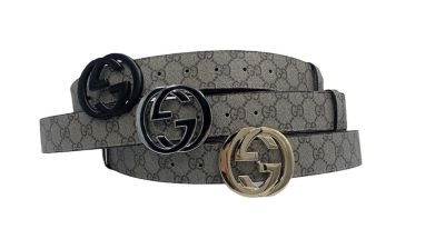 -เข็มขัด Gucci belts ผู้ชาย สายดำเงา - มีหัว 3 สีให้เลือก - หัวทอง หัวสีเงิน หัวสีดำ (ขนาด 3.8 cm ยาวสุด 125 cm) หนังPUเกรด A