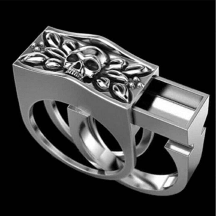 punk-exaggerated-skull-men-39-s-ring-set-glossy-solid-color-creative-hidden-cassette-ring-domineering-skeleton-skull-ring-for-men