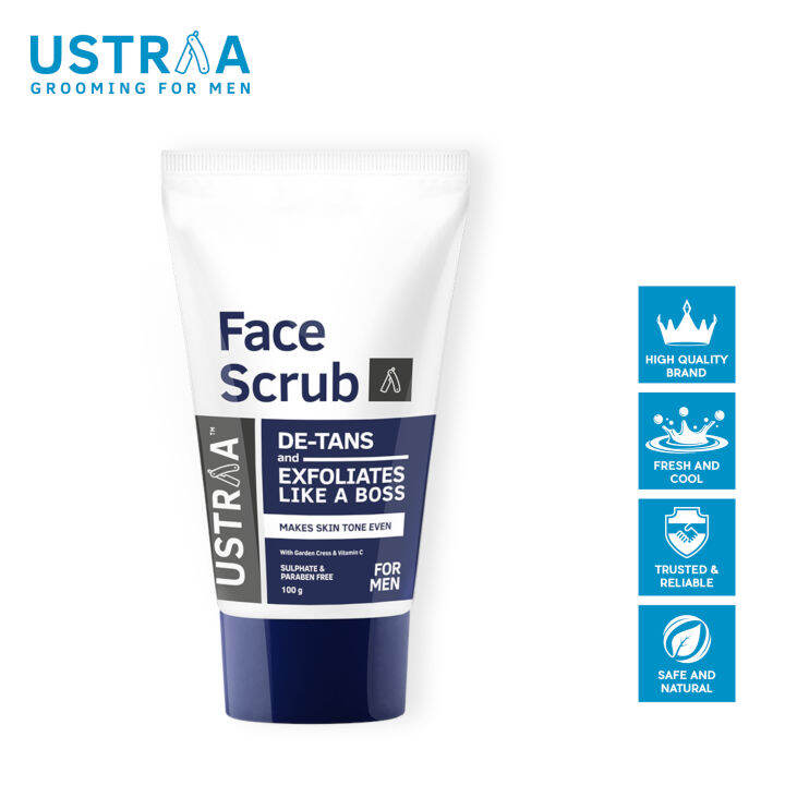 USTRAA Face Scrub DeTan (100g) Lazada
