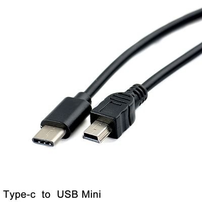 Konverter USB Tipe C 3.1 Pria 1 Buah USB Tipe C Pria Ke Mini USB 5 Pin B Male Plug Converter OTG Adapter Lead Kabel Data untuk Macbook Mobile 30Cm
