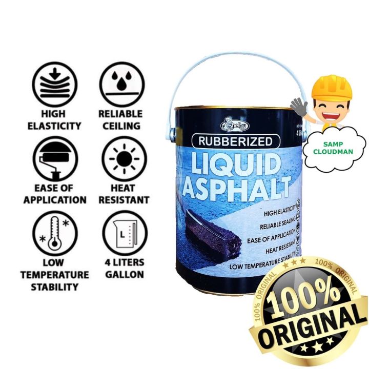 Shelby Rubberized Liquid Asphalt S16 Waterproofing Black 4 Liters ...