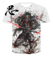 2023 NEW Round Neck Casual Short Sleeved Pullover Oversized Japanese Samurai Print Summer Mens Street Clothing brand new T-shirt