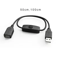 Data Sync USB 2.0 Kabel Ekstensi USB Kabel Ekstensi dengan Tombol ON OFF Indikator LED untuk Raspberry Pi PC Kipas USB Lampu LED USB Ch