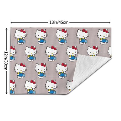 Hello Cat PVC Woven Linen Placemat Table Mat 45CM Flower Insulation Dining Non-slip Tassels Delicate Kitchen Decoration