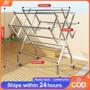 Foldable Clothes Drying Rack With Pulley Stainless Steel Cloth