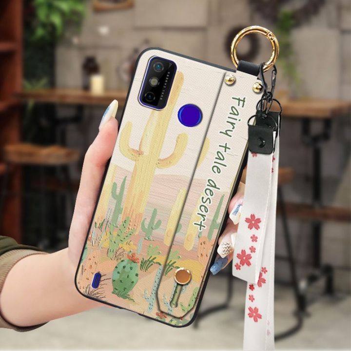 painting-flowers-shockproof-phone-case-for-tecno-spark6-go-5-go-go-2020-go-2021-soft-kickstand-phone-holder-lanyard