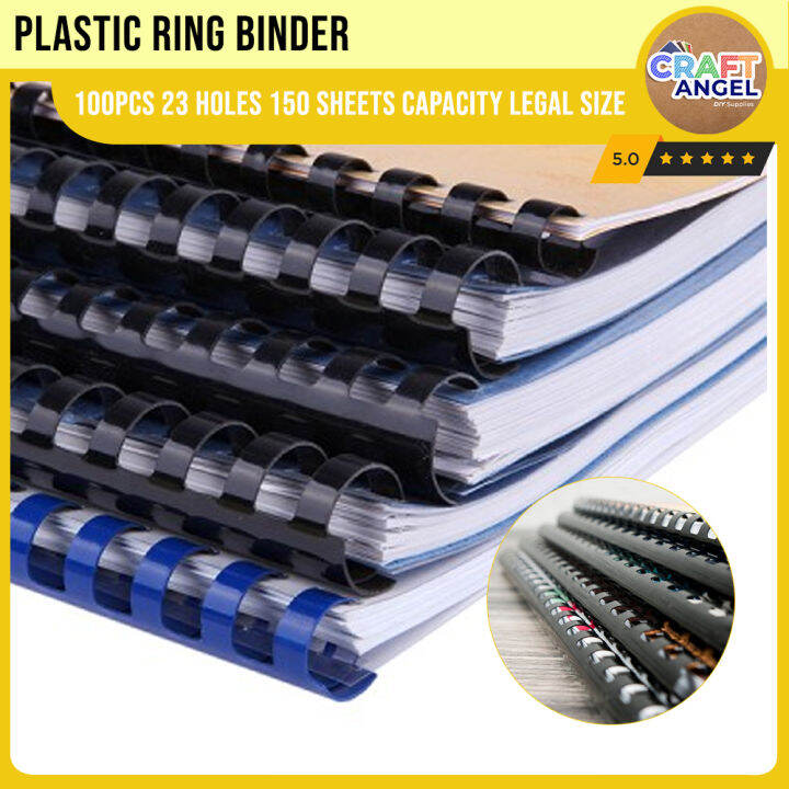 100pcs Plastic Ring Binder Legal Size 23 Holes 50150 sheets Capacity
